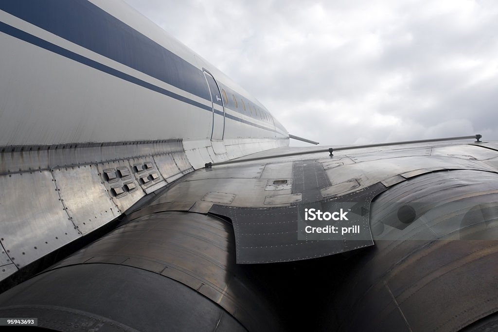 Tupolev detail in einem wolkigen Himmel - Lizenzfrei Flugzeug Stock-Foto