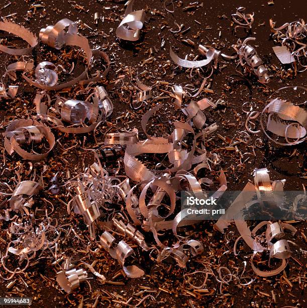 Astratto Metallizzato Sfridi Posteriore - Fotografie stock e altre immagini di Rame - Metallo - Rame - Metallo, A bioccoli, Acciaio