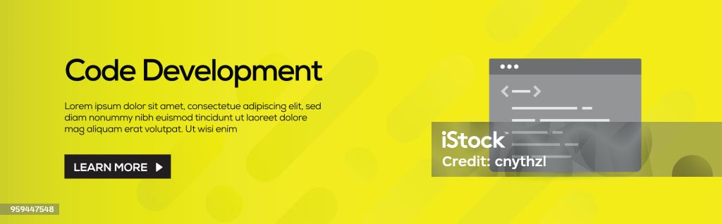 Code Base Baner Code Development Flat Web Banner Stock Illustration - Download Image ...