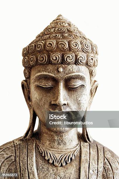 White Sleeping Praying Buddha Statue Stock Photo - Download Image Now - Buddha, Statue, Asia