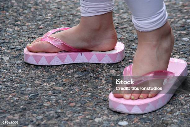Pretty Pink Sandals Little Feet Stock Photo - Download Image Now - Ankle, Asphalt, Barefoot