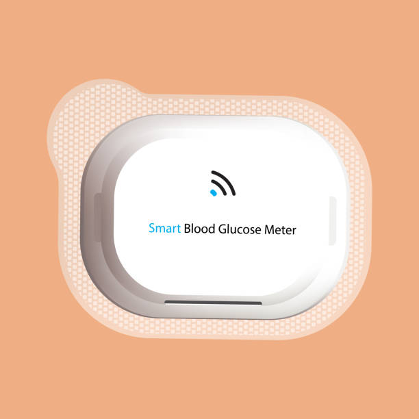 Modern smart glucose meter. Modern smart glucose meter. Vector illustration skin exame stock illustrations