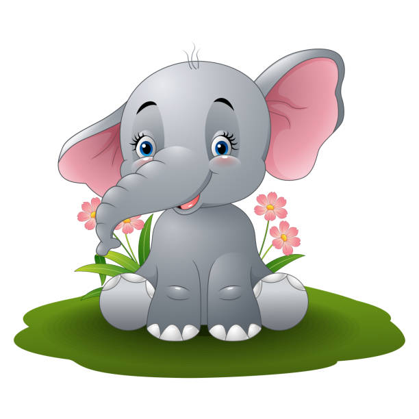 Cartoon baby elephant Vector illustration of Cartoon baby elephant elephant ear plant stock illustrations