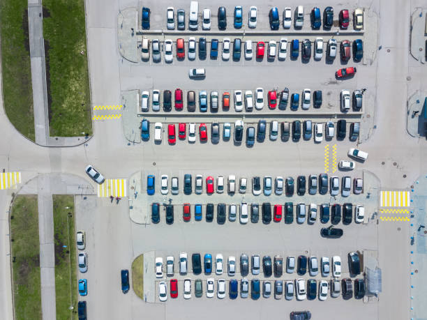 istock Aerial top view of parking 959464338