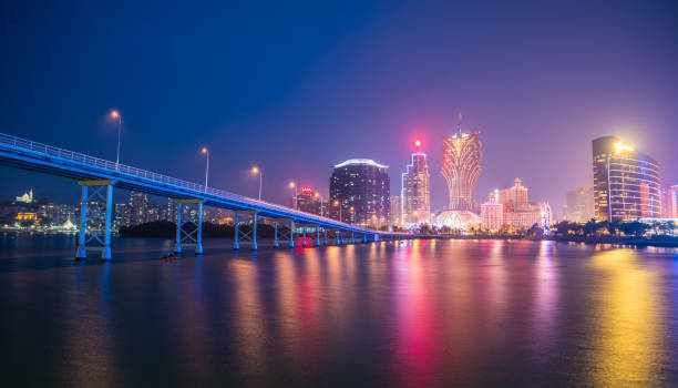istock Macau city skyline at night 959467370