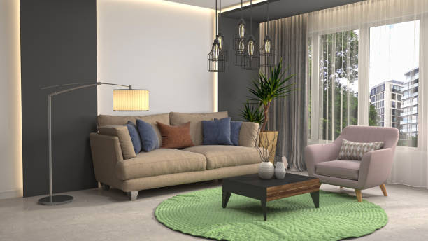 istock Interior living room. 3d illustration 959468506