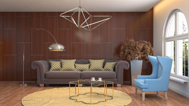 istock Interior living room. 3d illustration 959468538