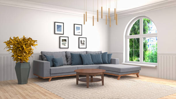 istock Interior living room. 3d illustration 959468570