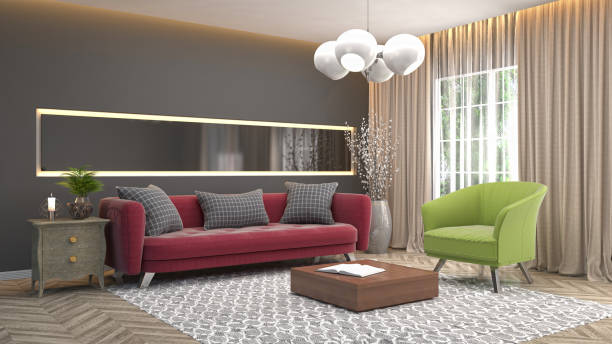 istock Interior living room. 3d illustration 959468592