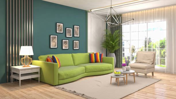 istock Interior living room. 3d illustration 959468620