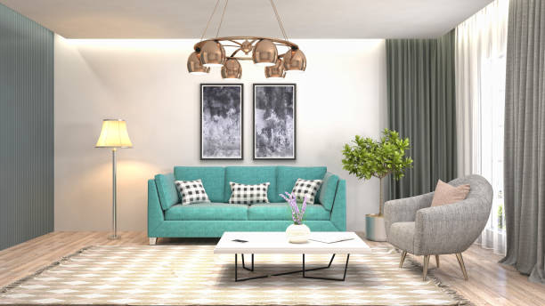istock Interior living room. 3d illustration 959468622
