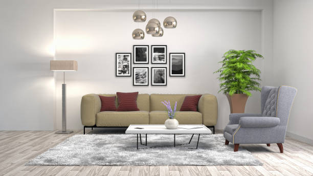 istock Interior living room. 3d illustration 959468632