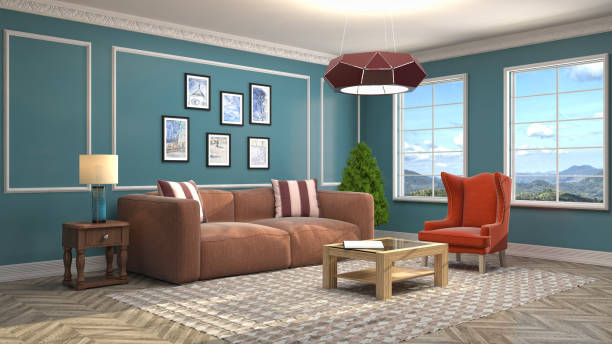 istock Interior living room. 3d illustration 959468654