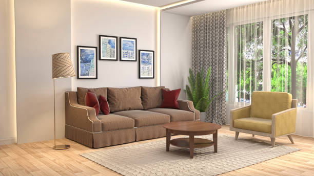 istock Interior living room. 3d illustration 959468720