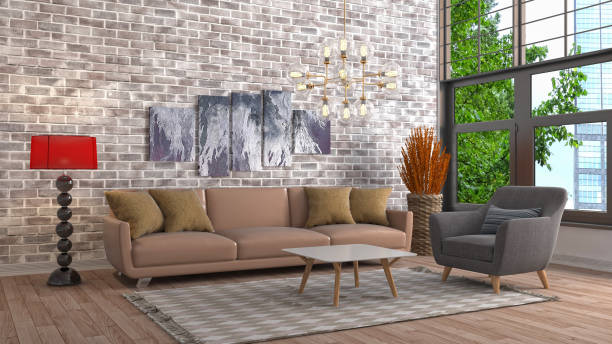 istock Interior living room. 3d illustration 959468788