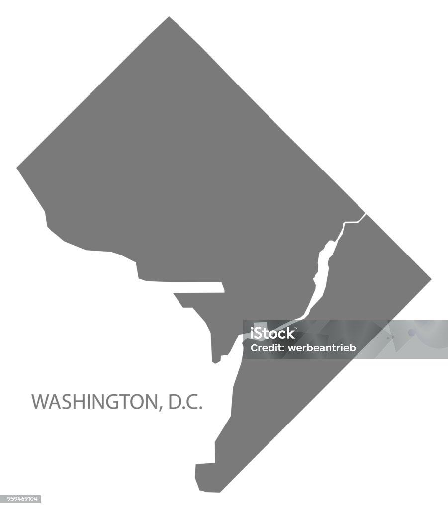 Dc Shape Washington Dc City Map Grey Illustration Silhouette Shape Stock ...