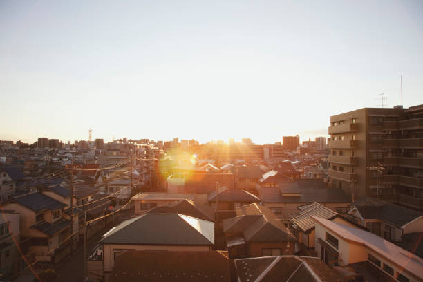 istock Japanese residential district at sunset 959469850