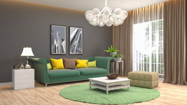 istock Interior living room. 3d illustration 959473902