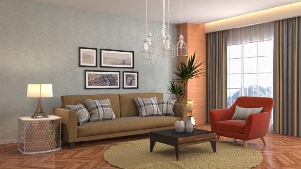 istock Interior living room. 3d illustration 959474014