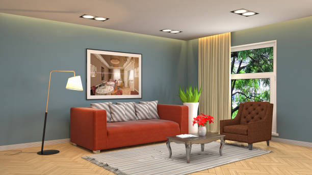 istock Interior living room. 3d illustration 959474176