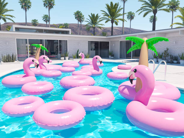 istock 3D rendering. a lot of different floats in a pool 959478184