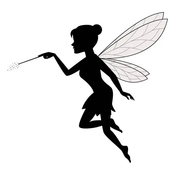 Vector illustration of Fairy Waving Her Wand