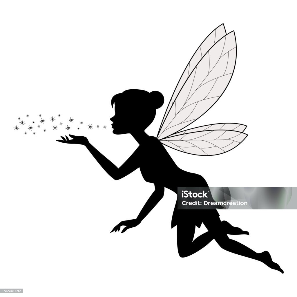 Cute Fairy Flying Stock Illustration - Download Image Now - Fairy ...