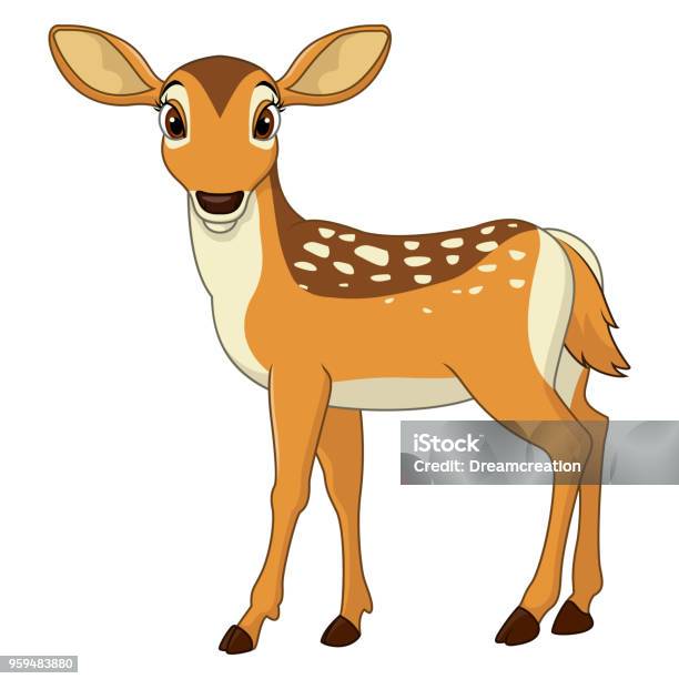 Cute Deer Cartoon Stock Illustration - Download Image Now - Fawn - Young Deer, Animal, Animal Body Part