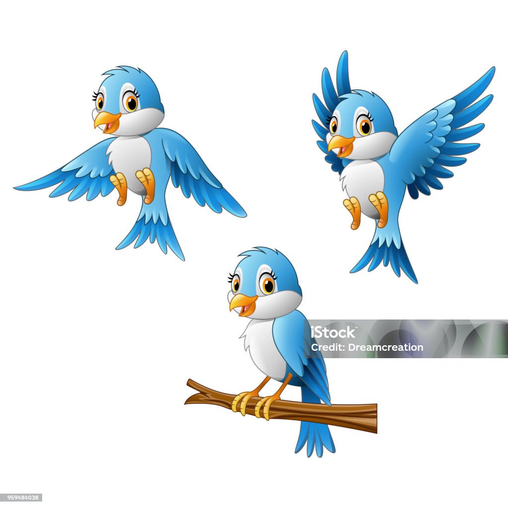 Blue Bird Cartoon Stock Illustration - Download Image Now - Bird, Cartoon,  Flying - iStock