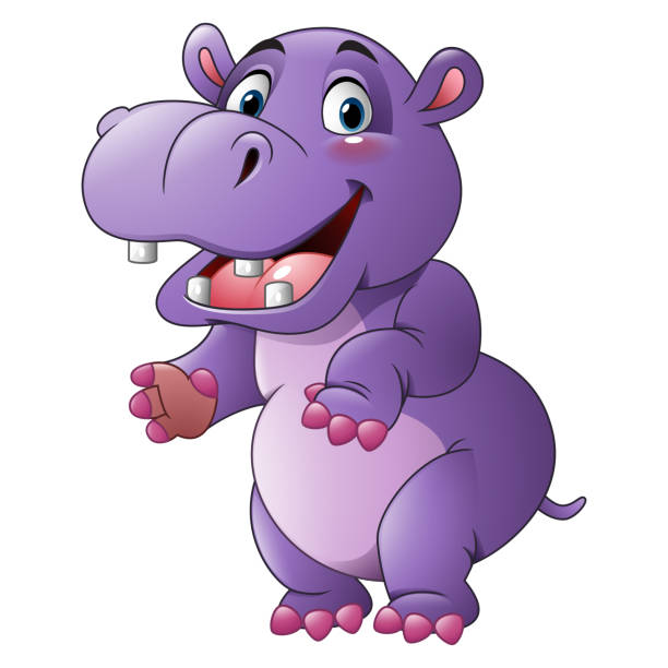 Cartoon Funny Hippo Stock Illustration - Download Image Now - Cartoon,  Hippopotamus, Above - iStock