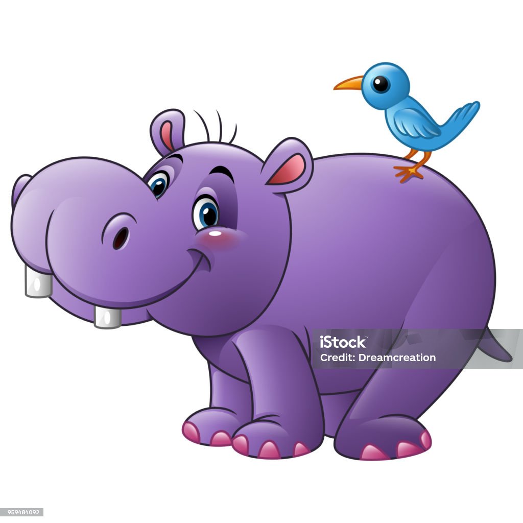 Cartoon Funny Hippo With Bird Stock Illustration - Download Image Now - Above, Africa, Animal - iStock Cartoon Funny Hippo With Bird Stock Illustration - Download Image Now - Above, Africa, Animal - iStock
