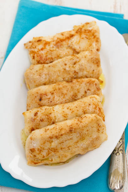 istock fried fish on white dish on wooden background 959488976
