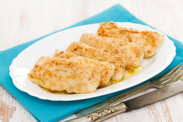 istock fried fish on white dish on wooden background 959488990
