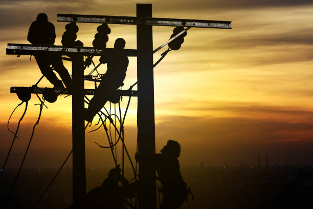 istock Silhouette The electrician's bouquet with work area 959489016