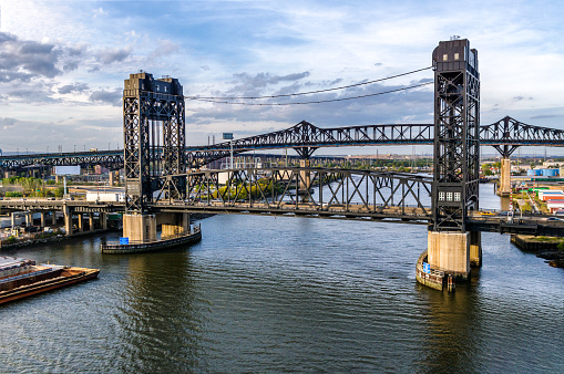 aerial photo of newark bay bridge