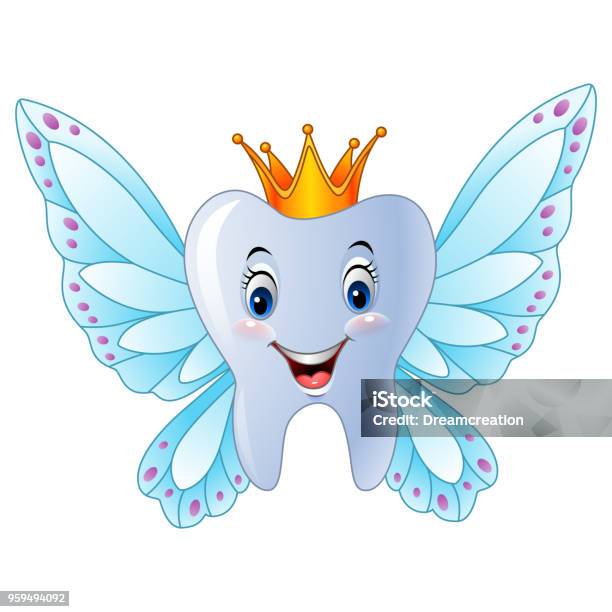 Cartoon Smiling Tooth Fairy Stock Illustration - Download Image Now - Animal Wing, Art, Beauty