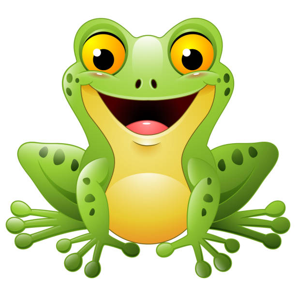 kreskówka urocza żaba - cute animal reptile amphibian stock illustrations