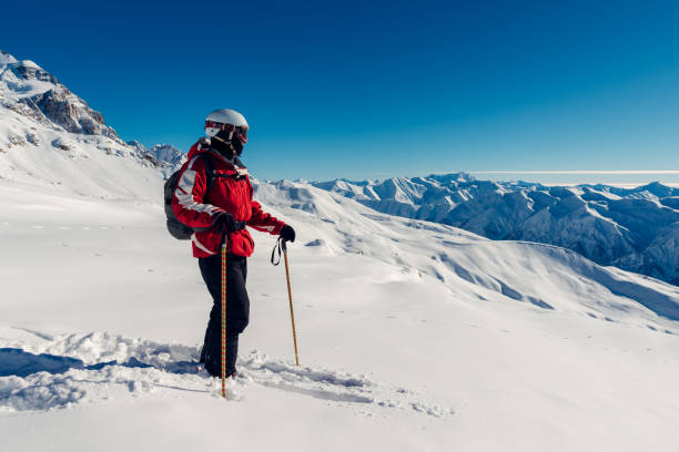 istock skier is staying with equipment 959497970