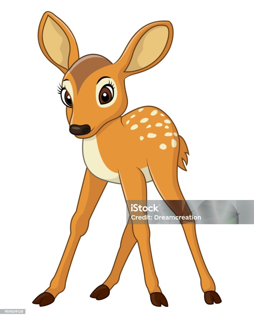 Lindo bebê deer - Vetor de Veado royalty-free