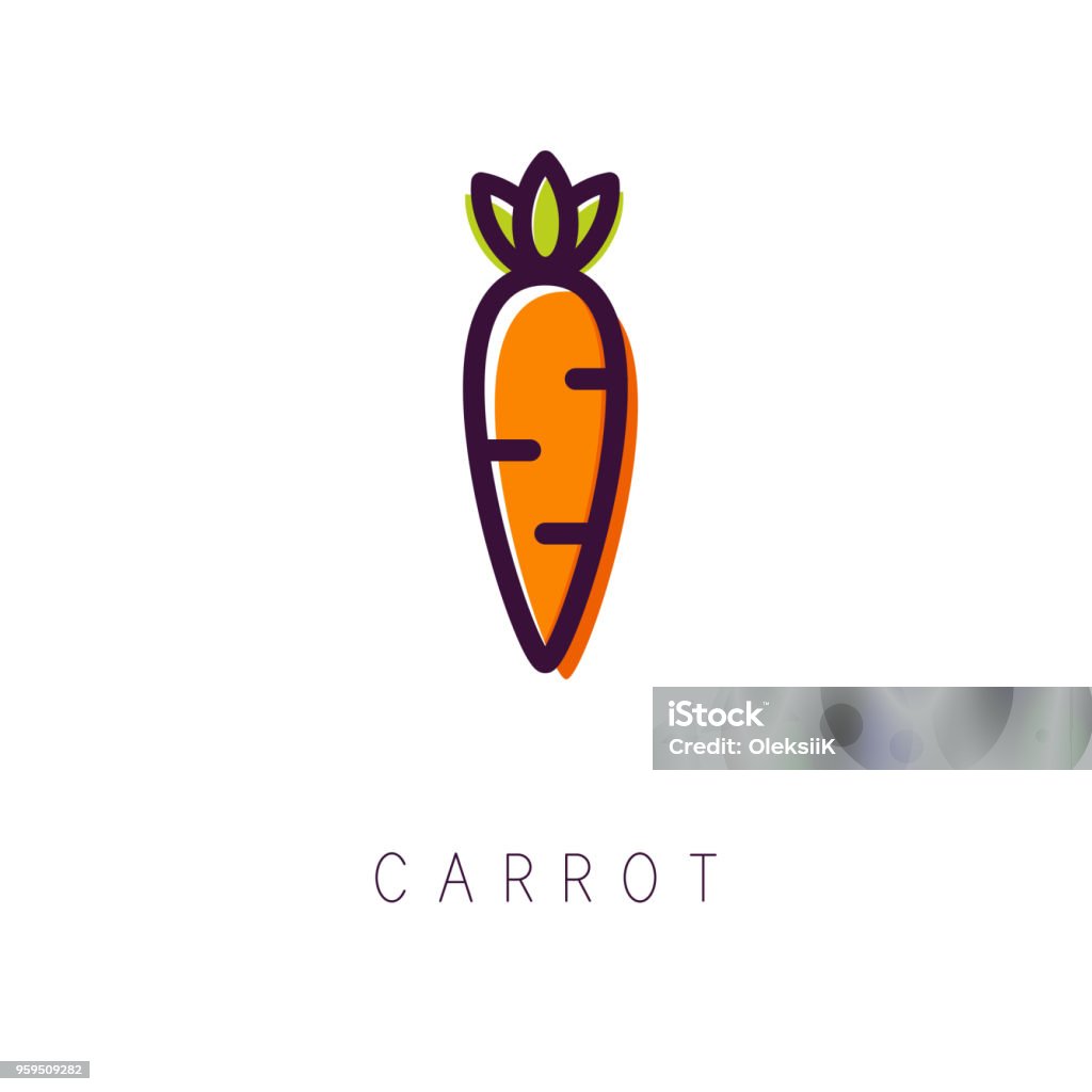 Carrot logo. Line icon. Simple and clean style. Vector Carrot logo. Line icon. Simple and clean style. Vector illustration Carrot stock vector