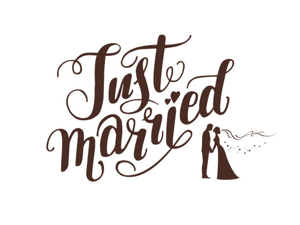 Elskede snatch Reskyd Logo Wedding Lettering Stock Illustration - Download Image Now - Newlywed,  Adult, Bride - iStock