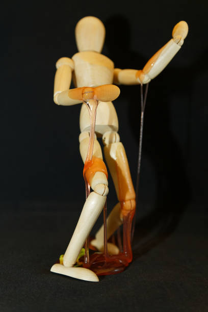 istock Artist mannequin with red slime 959527022