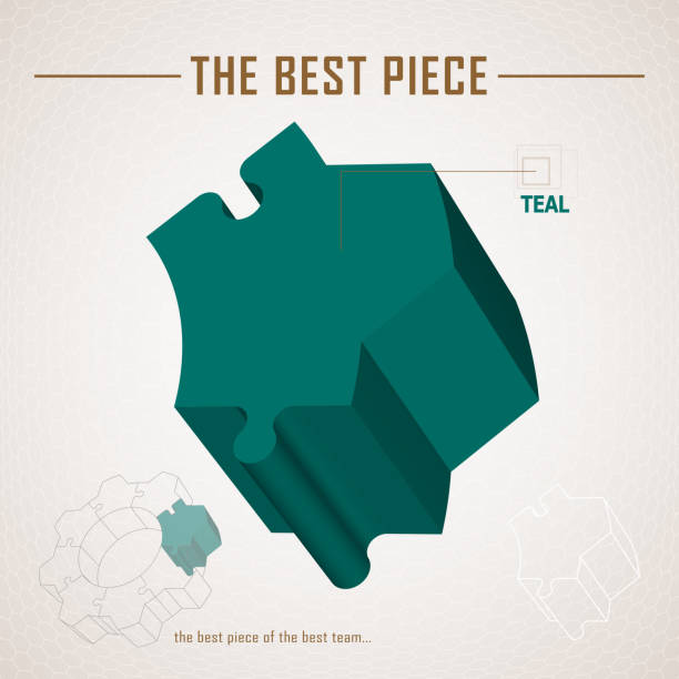 najlepsza infografika - jigsaw piece three dimensional three dimensional shape jigsaw puzzle stock illustrations