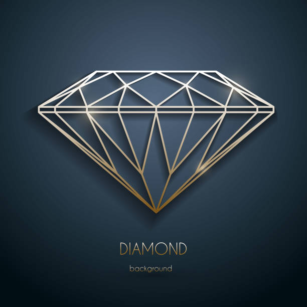 illustrations, cliparts, dessins animés et icônes de modèle de luxe abstraite avec diamant or décrites forme - eps10 vector - diamond