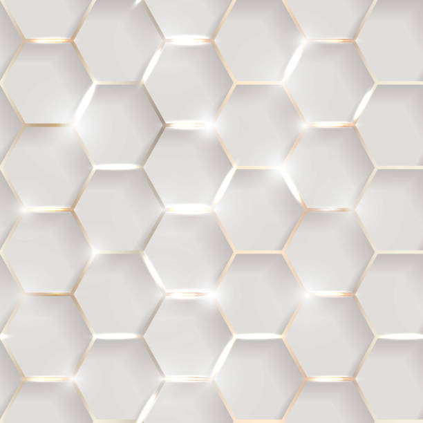 istock Seamless illustration of shiny metallic golden background with 3d effect and glossy elements with flares 959536802