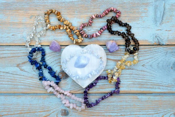 istock Various gem stones and crystals ona vintage woodeb background 959555786