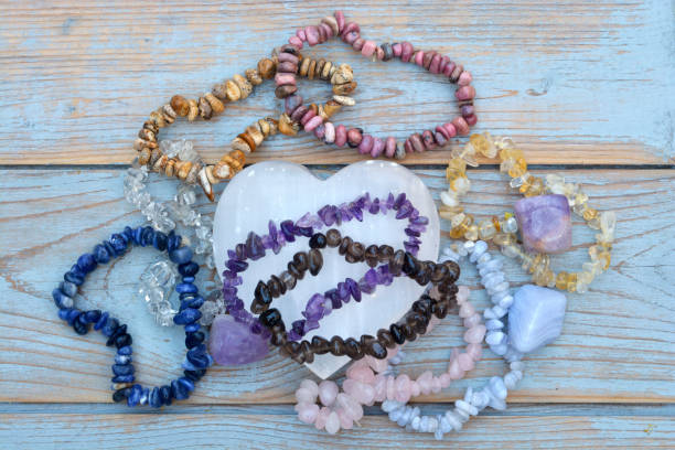 istock Various gem stones and crystals ona vintage woodeb background 959555968