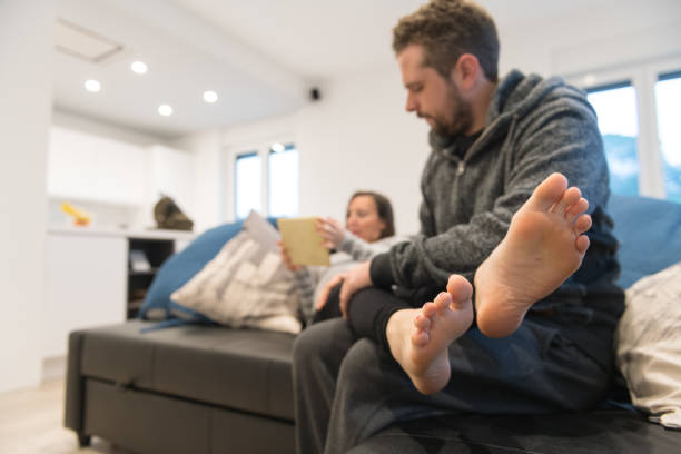 Pregnant couple in a new home