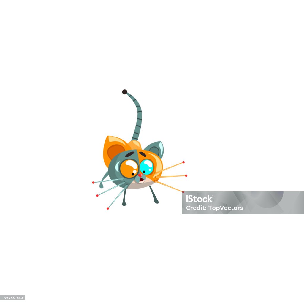 Cute Robotic Kitten Funny Robot Animal Artificial Intelligence Concept  Vector Illustrations On A White Background Stock Illustration - Download  Image Now - iStock