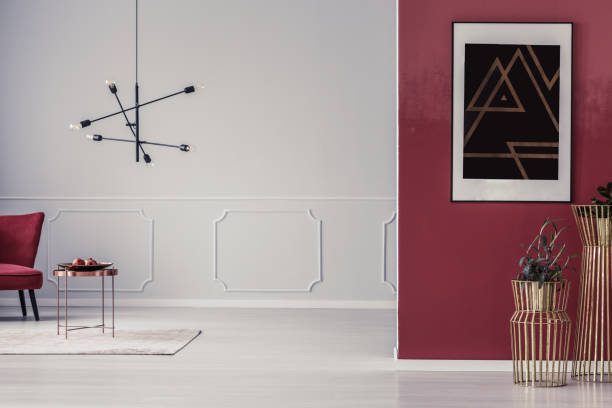 istock Red and white living room 959564916